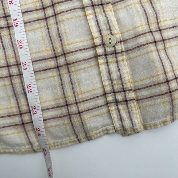 Denim and Supply Button Up Shirt RL Tomboy Casual Ivory Plaid Size Large - Picture 7 of 8